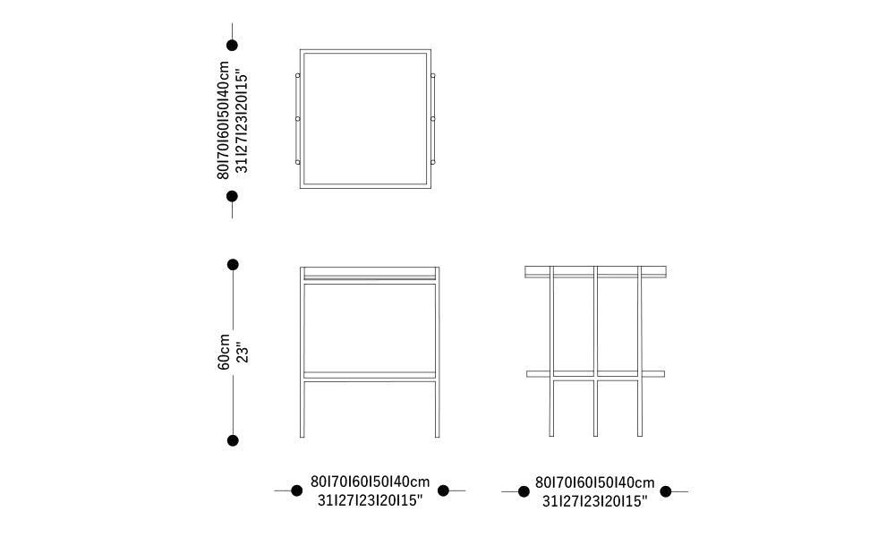 Image of the main dimensions of the product